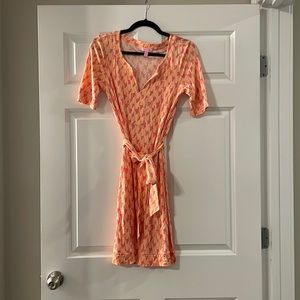 Lilly Pulitzer silk tie waist vneck dress size 6